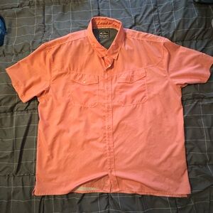 Drake Coral Checkered Short Sleeve Shirt